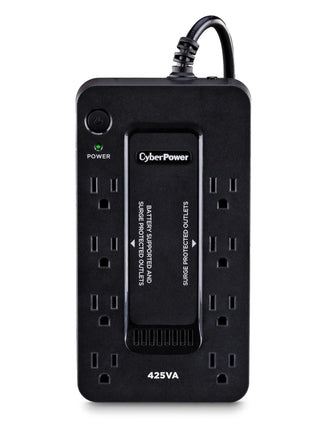 CyberPower ST425 Standby UPS Battery Backup and Surge Protector | Uninterruptible power supply and surge protection with 425VA, 260W capacity and 8 outlets
