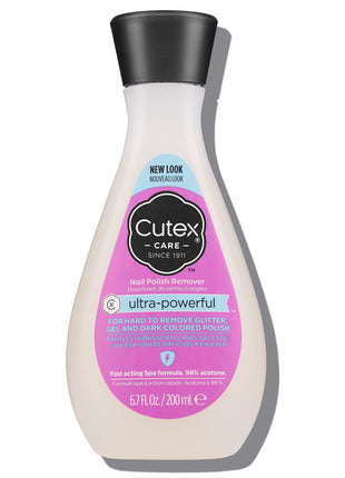 Cutex Gel Nail Polish Remover, Ultra-Powerful & Removes Glitter and Dark Colored Paints, Paraben Free, 6.76 Fl Oz