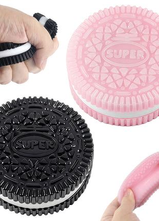 Gytera Sticky Cookie Squishies Fidget Toys Adults, Squeeze Toys Sensory Toys with Autism, Stress Balls for Adults Fidgets Birthday Gifts Party Favors (2 Pack Pink Black)