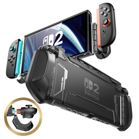 Mumba Blade Series Case for Nintendo Switch 2 [Dock Friendly] [Military-Grade Protection] Switch 2 Grip Protective Cover Shell, Quick-Release Joy-Con, Accessories for Switch 2 Controllers (Black)