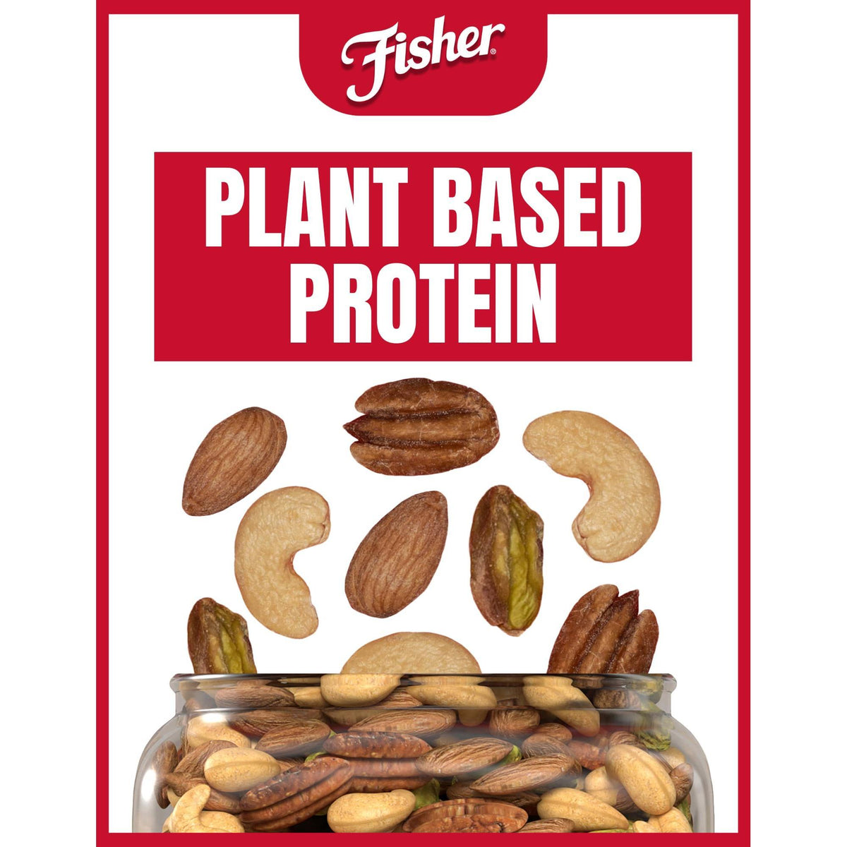Fisher Oven Roasted Never Fried Deluxe Mixed Nuts, 24 Ounces (Pack of 1), Almonds, Cashews, Pecans, Pistachios, Healthy Snacks for Adults, Made With Sea Salt, No Added Oil, Trail Mix, Gluten Free