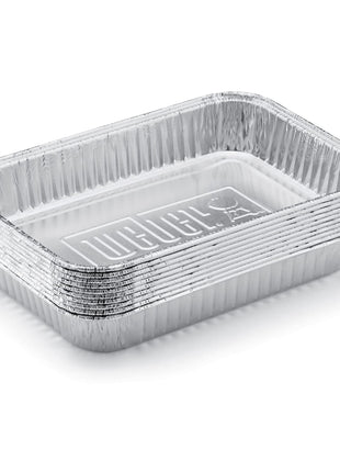 Weber Aluminum Drip Pans 10‑Pack – Disposable Foil Pans for Indirect Cooking, Catching Drippings, Ideal for Roasts, Turkeys & Gravy Drippings - Compatible with Weber Gas Grills