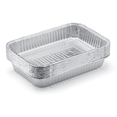 Weber Aluminum Drip Pans 10‑Pack – Disposable Foil Pans for Indirect Cooking, Catching Drippings, Ideal for Roasts, Turkeys & Gravy Drippings - Compatible with Weber Gas Grills