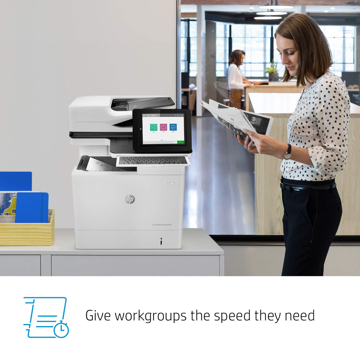 HP LaserJet Enterprise Flow MFP M634h Monochrome All-in-One Printer with built-in Ethernet & 2-sided printing (7PS95A), White