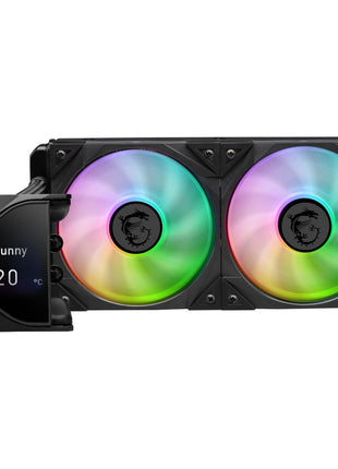 MSI MPG CoreLiquid D240 ARGB CPU Liquid Cooler - 2.4" IPS LCD Screen - 240mm Radiator - Double 120mm ARGB PWM Fans - LGA 1700/1851 / AM5/AM4 Compatible