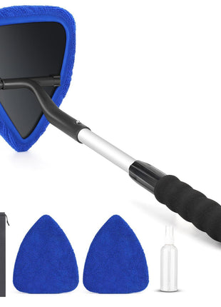 24 Inch Car Windshield Cleaner Tool, 3D Window Cleaning Wand with Microfiber Towel and Long Handle Pro Set