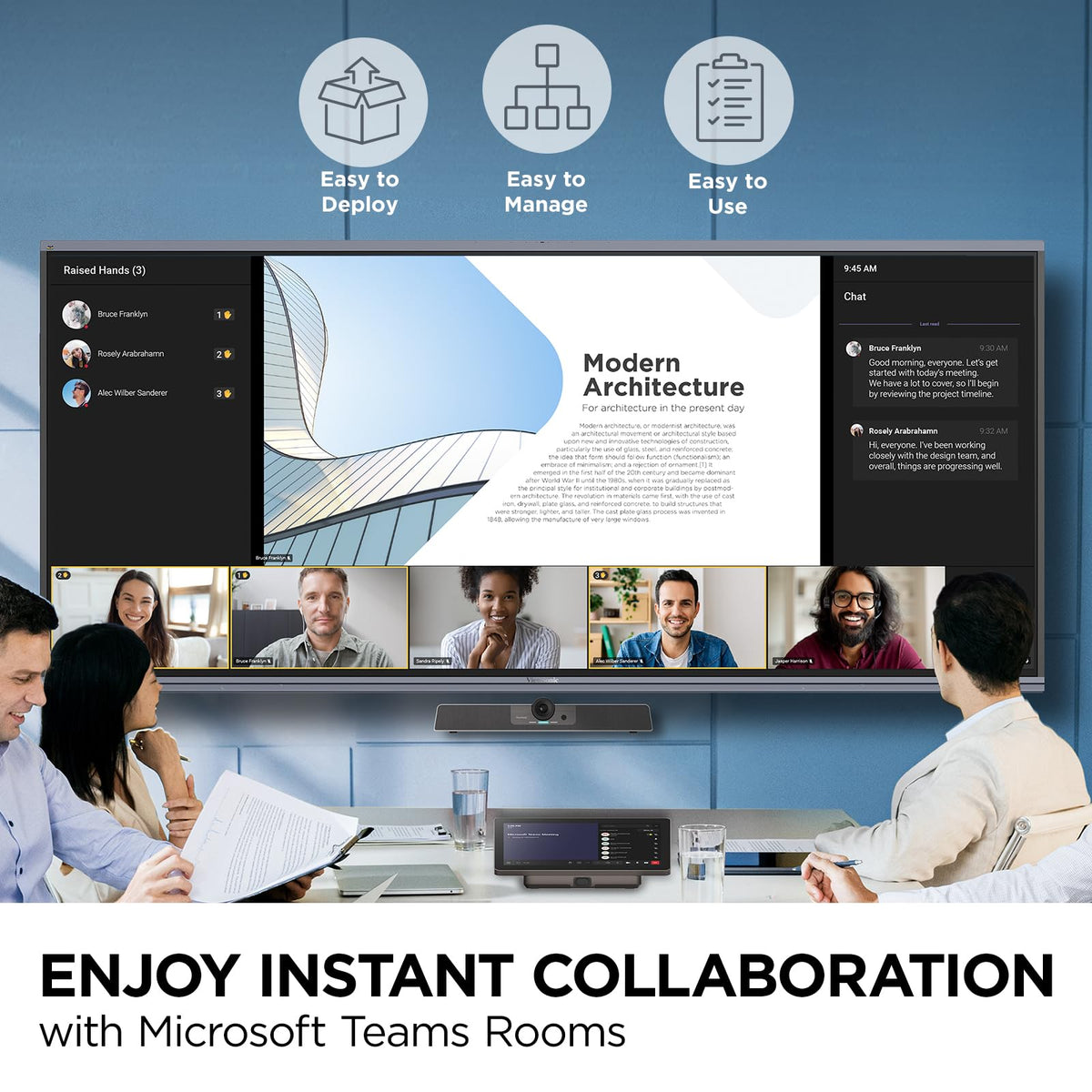 ViewSonic TeamJoin TRS10 Bundle Certified for Microsoft Teams Rooms Includes MPC310-W31-TU Computing Engine mini-PC and MRC1010-TN 10-inch Touch Console with USB-C, HDMI ingest, and Motion Sensor