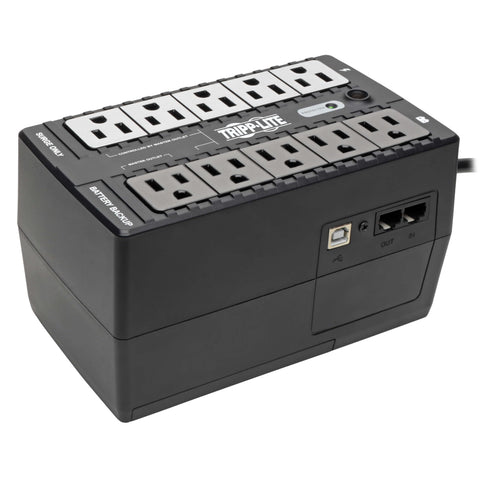 Tripp Lite 550VA UPS Battery Backup Surge Protector Efficient ENERGY-STAR Certified, AVR, 8-Outlet Uninterruptible Power Supply, Dataline Protection, 3-Year Warranty & $100,000 Insurance (ECO550UPS)