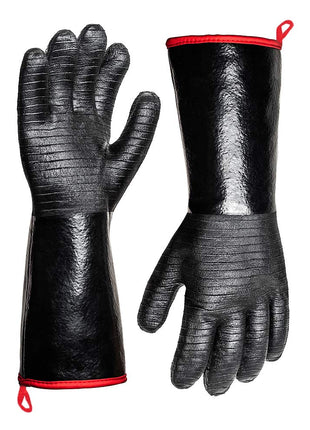 932°F Extreme Heat Resistant Gloves for Grill BBQ,Aillary Waterproof Long Sleeve Pit Grill Gloves for Fryer, Baking, Oven,Smoker,Fireproof, Oil Resistant Neoprene Coating(14-Inch )