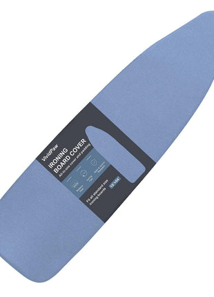 VividPaw Ironing Board Cover and Pad, Standard Size 15x54, Thick Padding | Elastic Edge, Silicone Coated, Scorch Resistant, Adjustable Fastener, Heavy Duty Padded Iron Board Covers (Blue)