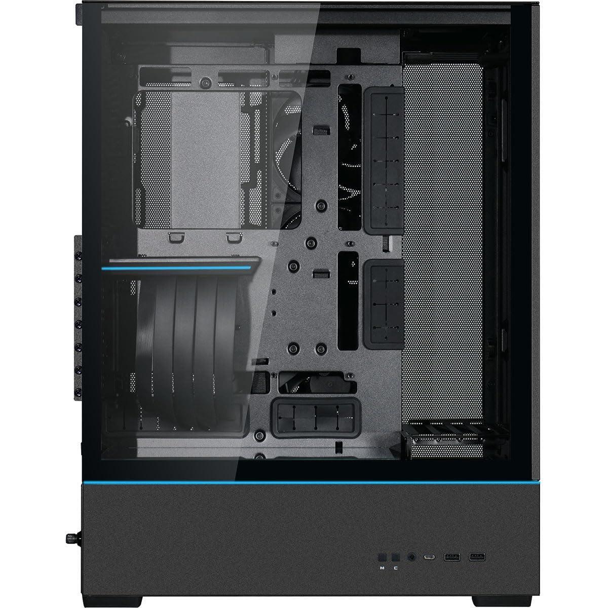 Lian Li SUP01 RGB Tempered Glass ATX Small Tower Computer Case, Black