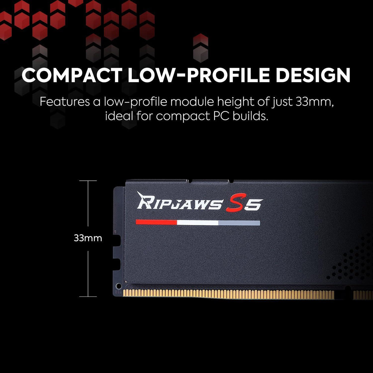 G.SKILL Ripjaws S5 Series (Intel XMP 3.0) DDR5 RAM 64GB (2x32GB) 5200MT/s CL40-40-40-83 1.10V Desktop Computer Memory UDIMM - Matte Black (F5-5200J4040A32GX2-RS5K)