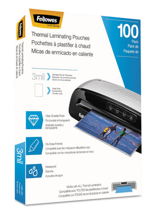Fellowes Thermal Laminating Pouches/Sheets, Letter Size 9 x 11.5-Inches, 3 mil, 100 Pack (5743301)