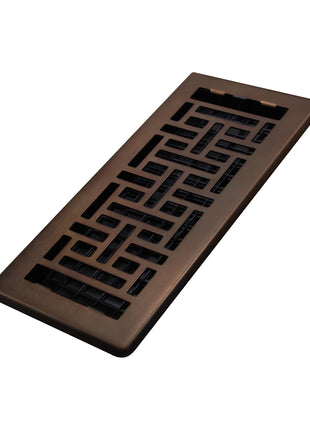 Decor Grates Metal Oriental Decorative Air Vent Cover 4x10 Floor Register ??Adjustable Control Lever ??AC Floor Vent Covers for Home Floor Vents ??Fits 4 x 10 Inch Opening ??Rubbed Bronze (AJH410-RB)
