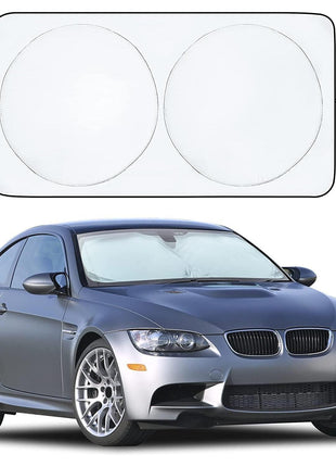 EcoNour Car Windshield Sunshade | Blocks 99% Heat & Keeps Interior Cool | Universal Fits Cars, SUVs, Trucks | Automotive Sun Screen, Visor & Car Accessories for Summer | Medium (64x32 Inches)
