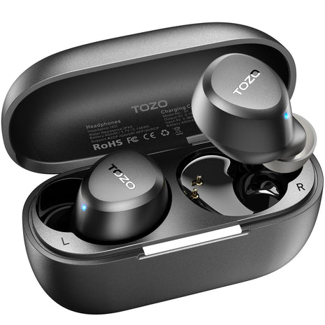 TOZO A1 Wireless Earbuds Bluetooth 5.3 Light Weight in Ear Headphones | IPX5 Waterproof, 2 Mics for AI Calls, Immersive Premium Sound Bass Ear buds with Charging Case, 32 Presets EQ via TOZO App