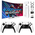 2025New Retro Game Console,40000+Games and 23 Emulators, with Dual 2.4G Wireless Controllers, Plug and play 4K HD HDMI TV Game Stick White (128GB)