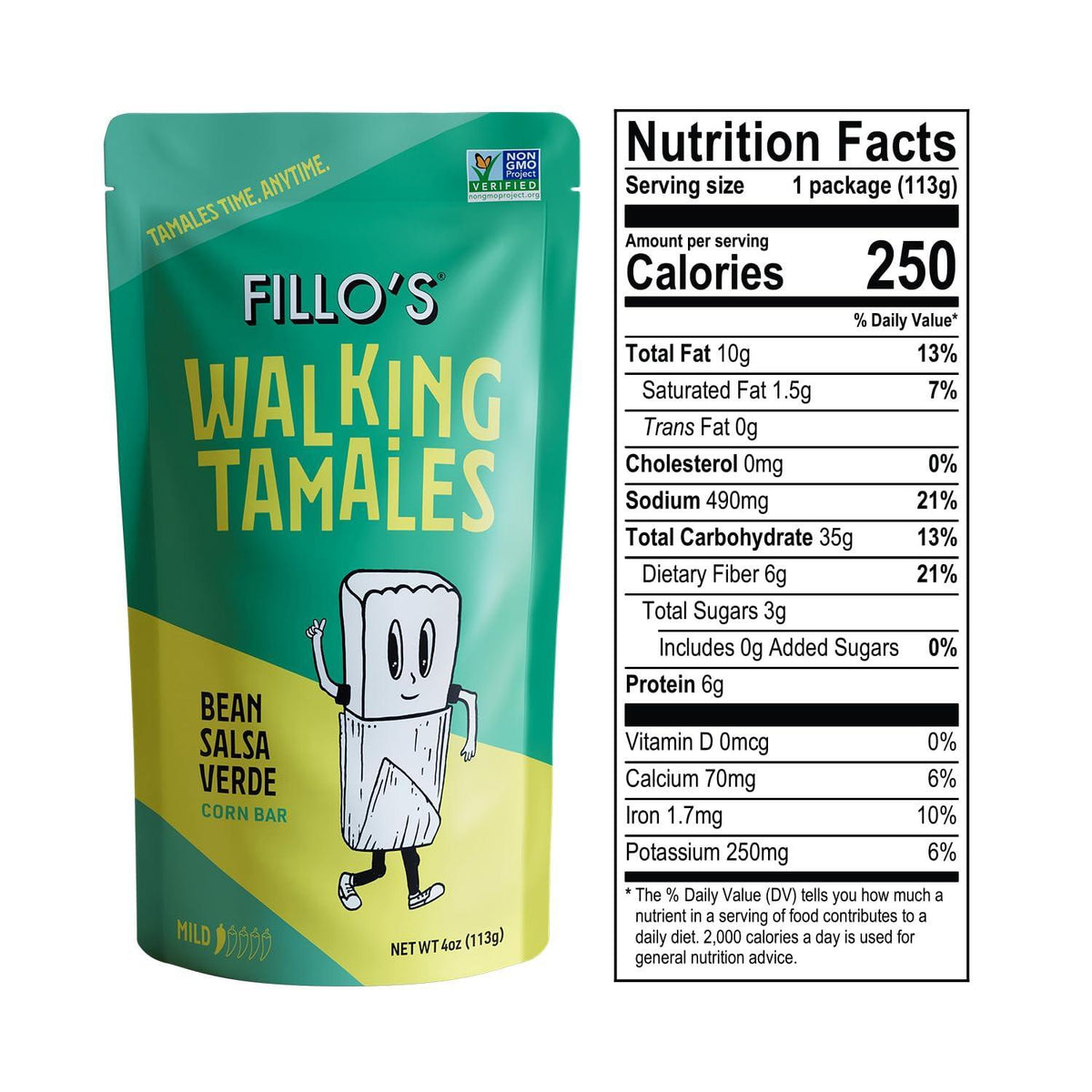 Fillos Walking Tamales Gluten Free Snacks Ready To Eat Vegan Snacks Microwaveable Meal, Gluten Free