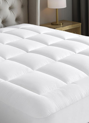 Cloud Like Twin Mattress Topper   100% Cotton Top Mattress Pad for Back Pain Relief   Breathable & Naturally Cooling for Hot Sleepers