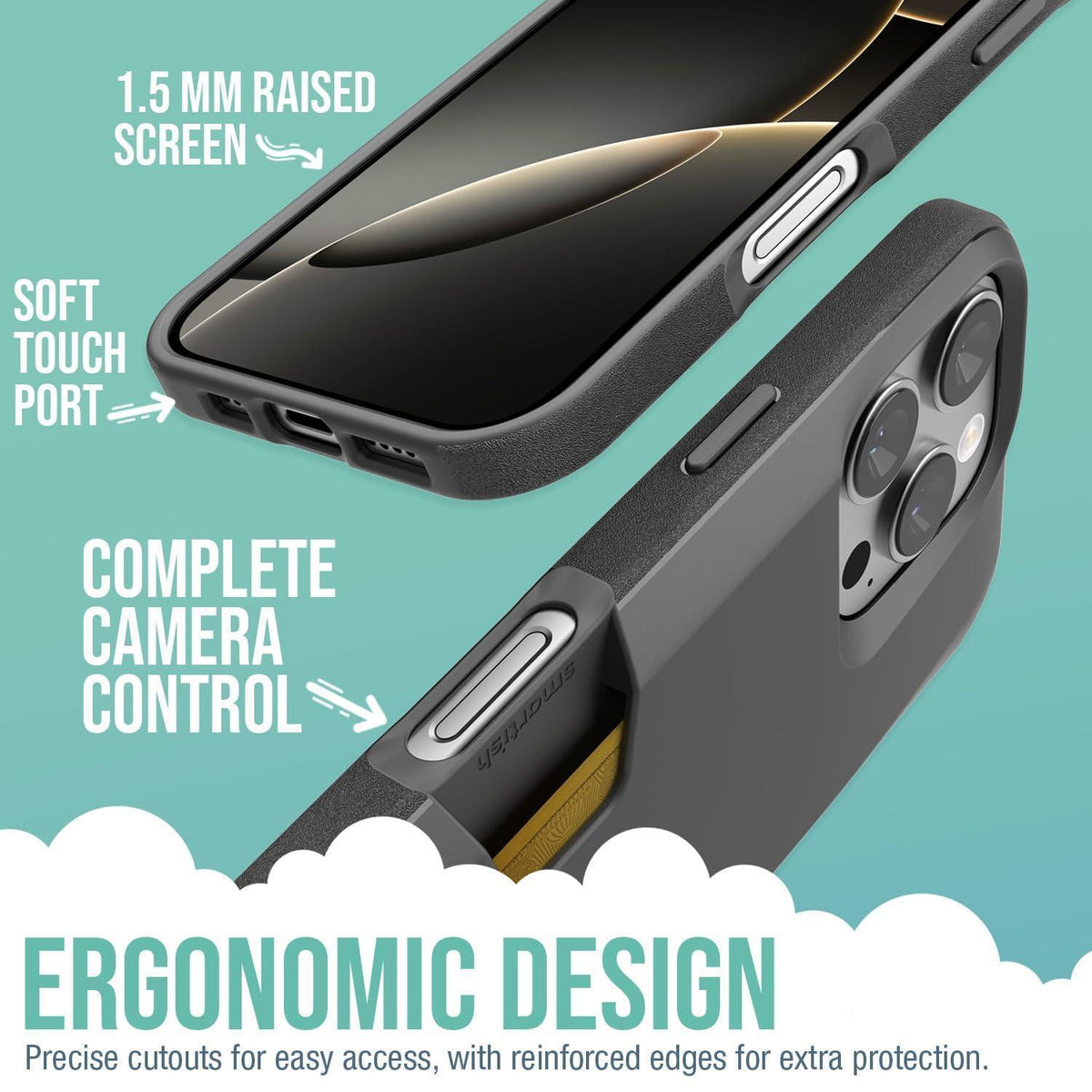 Smartish® iPhone 16 Pro Wallet Case - Wallet Slayer Vol. 1 [Slim + Protective] Credit Card Holder - Drop Tested Hidden Flip Card Slot Cover Compatible with Apple iPhone 16 Pro - Black Tie Affair
