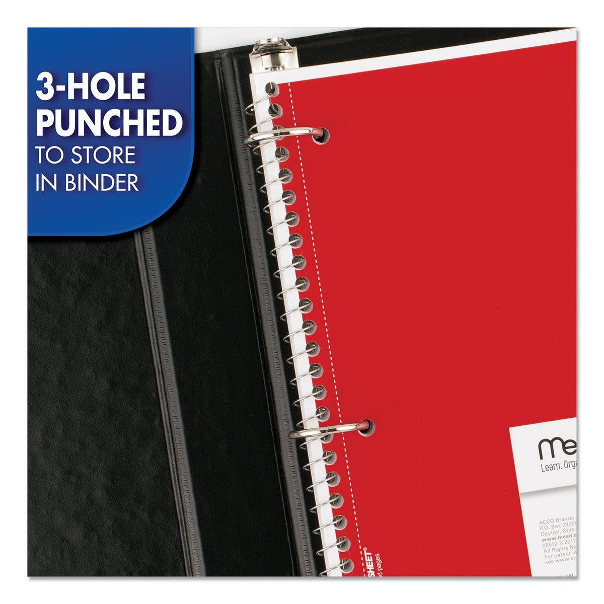 Mead Spiral Notebook, 6 Pack, 1 Subject, College Ruled Paper, 7-1/2" x 10-1/2", 70 Sheets per Notebook, Colors Will Vary (830062-ECM25)