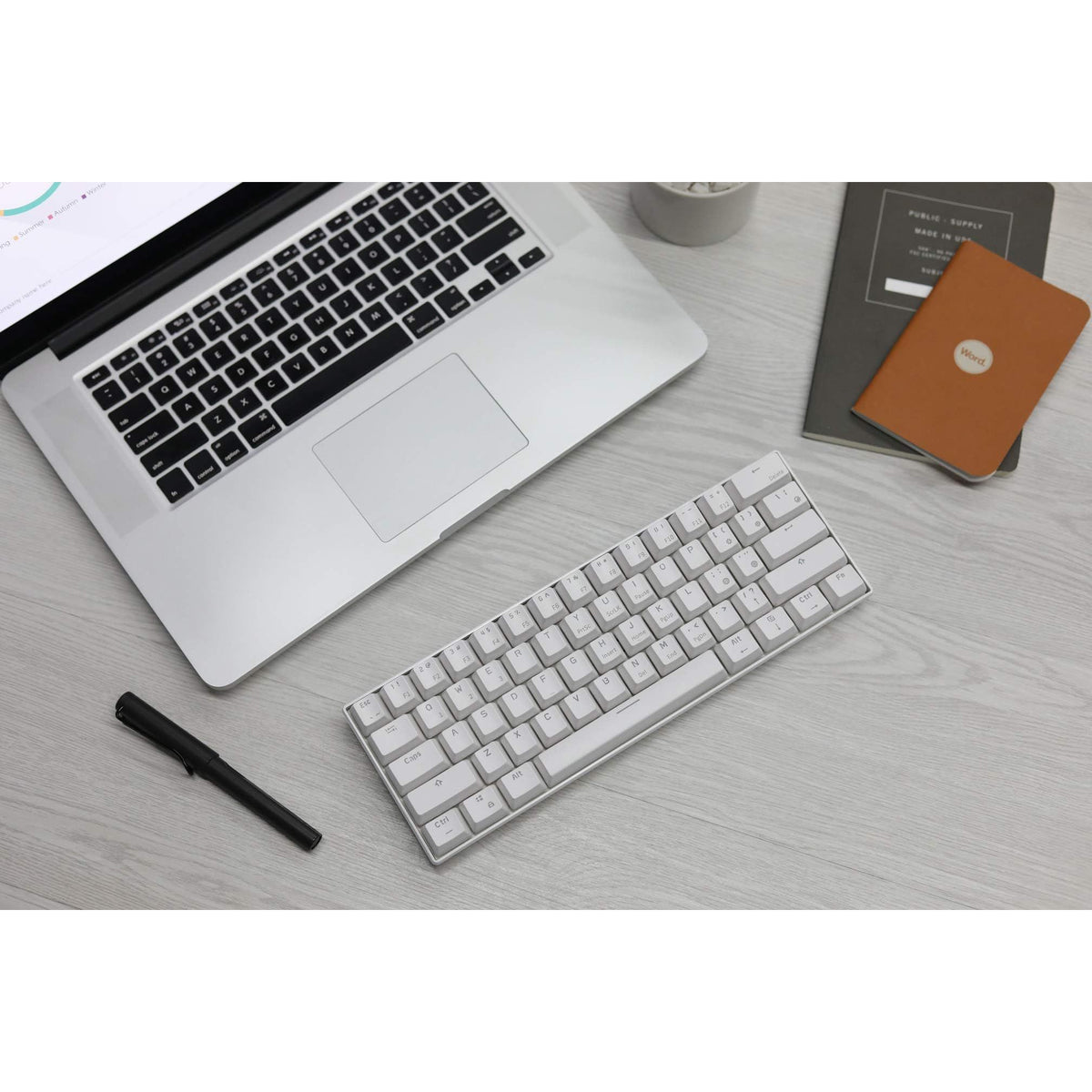RK ROYAL KLUDGE RK61 Wireless 60% Mechanical Gaming Keyboard, Ultra-Compact 60 Keys Bluetooth Mechanical Keyboard with Programmable Software (Blue Switch, White)