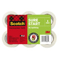 Scotch Sure Start Packing Tape, Clear, Quiet Unwind and Easy Start, 1.88 in. x 25 yd., 6 Tape Rolls, Designed for Packing, Shipping and Mailing, No Splitting or Tearing, 1.5