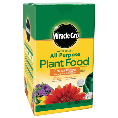 Miracle-Gro Water Soluble All Purpose Plant Food - Fertilizer For All Indoor or Outdoor Plants including Roses, Flowers, Vegetables, Houseplants, Trees, and Shrubs, 3 lbs.