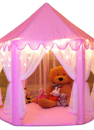 Princess Tent Girls Large Playhouse Kids Castle Play Tent with Star Lights Toy for Children Indoor and Outdoor Games, 55'' x 53'' (DxH)