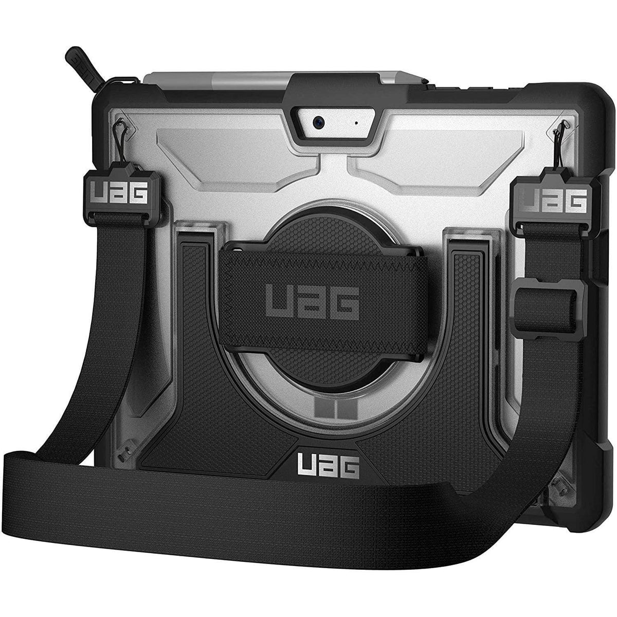 URBAN ARMOR GEAR UAG Designed for Microsoft Surface Go 4 / Surface Go 3 / Surface Go 2 / Surface Go Case 10.5" Plasma w/Hand Strap & Shoulder Strap Feather-Light Rugged Military Drop Tested Cover Ice