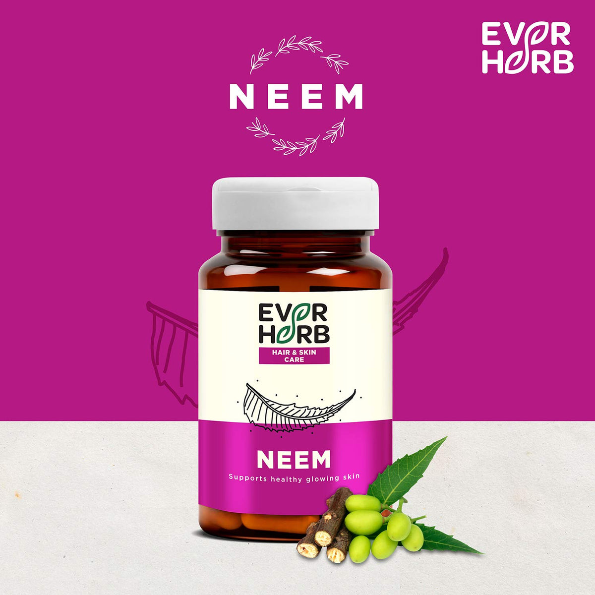 Everherb Neem - Immunity Booster - Skin & Body Detoxifier - Bottle Of 60