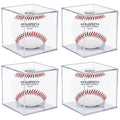 4 Pack Baseball Display Case, UV Protected Acrylic Boxes for Display,Clear Display Case Baseball Cube Memorabilia Showcase Autograph Ball Protector - for Official Size Ball