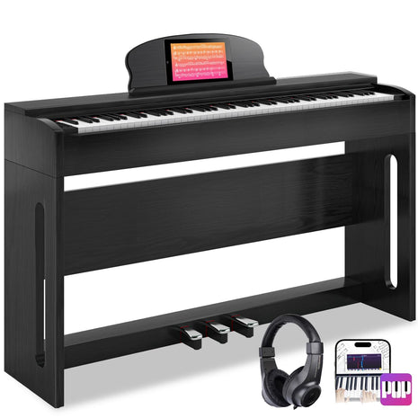 AODSK 88 Key Weighted keyboard piano,Hammer Action Digital Piano with Speakers,Furniture Stand and Triple Pedals,piano keyboard 88 keys Beginner's Course  Comes With Headphones,Piano Lessons,B 83S