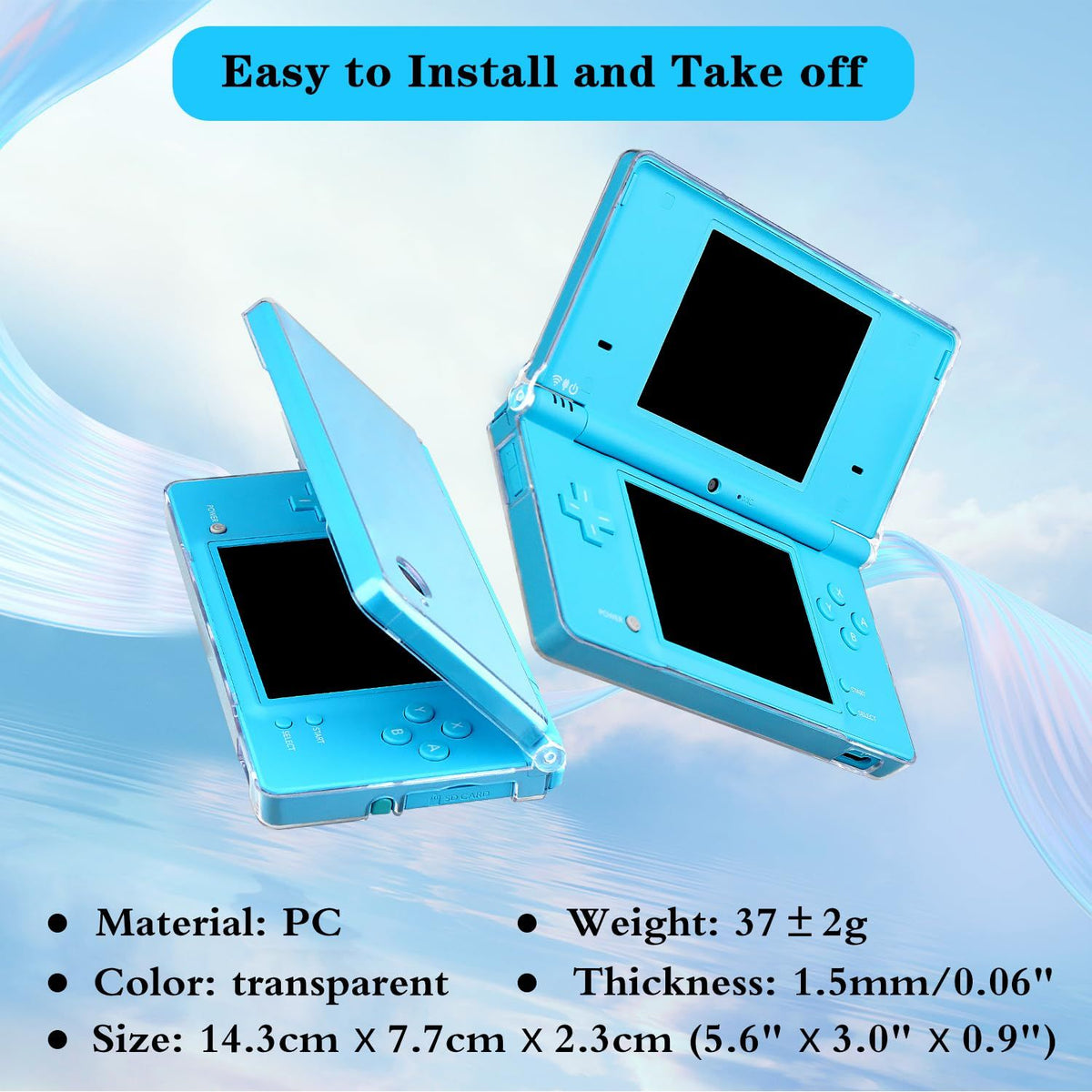 OSTENT Hard Crystal Case Clear Skin Cover Shell for Nintendo DSi NDSi