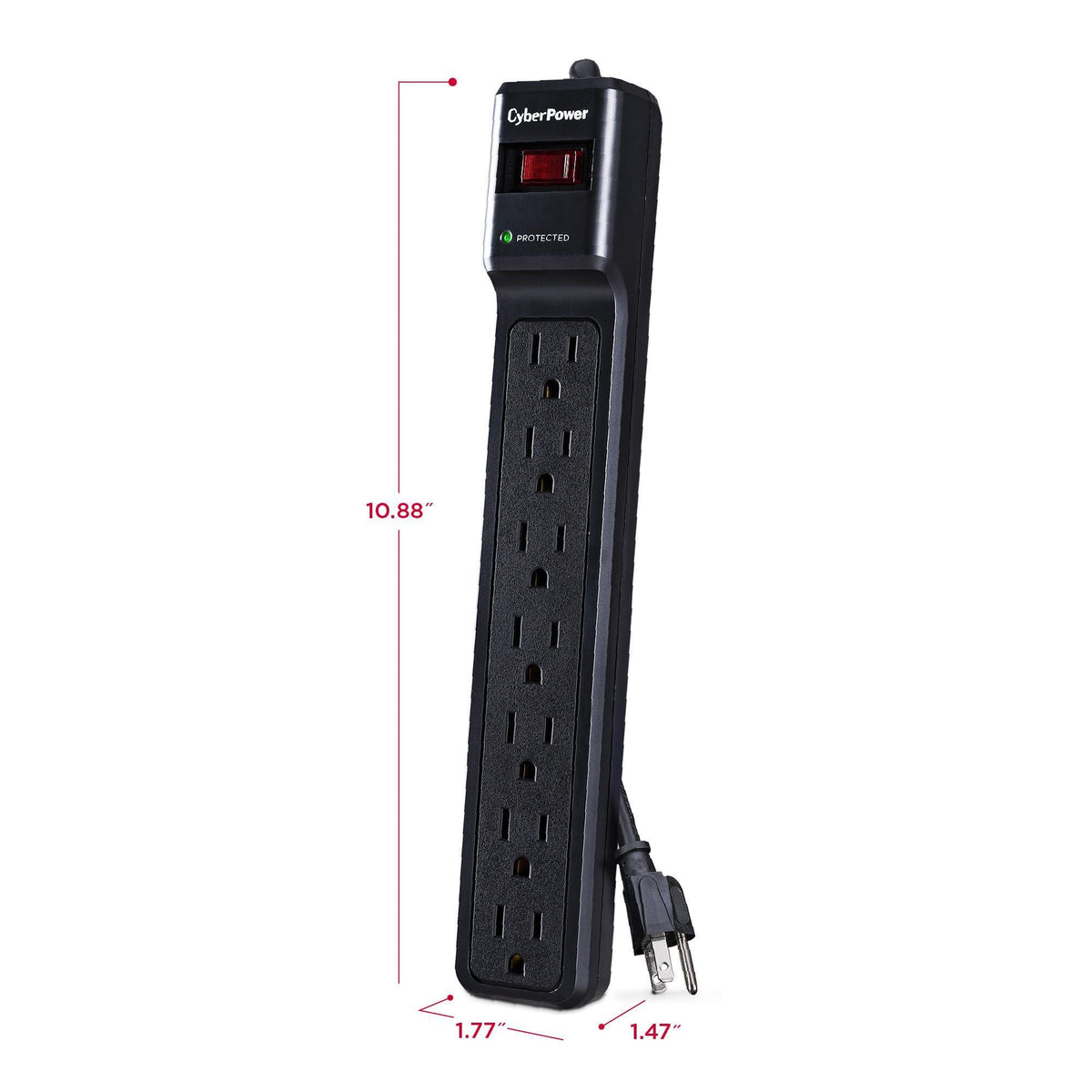 CyberPower CSB706 Essential Surge Protector, 1500J/125V, 7 Outlets, 6ft Power Cord