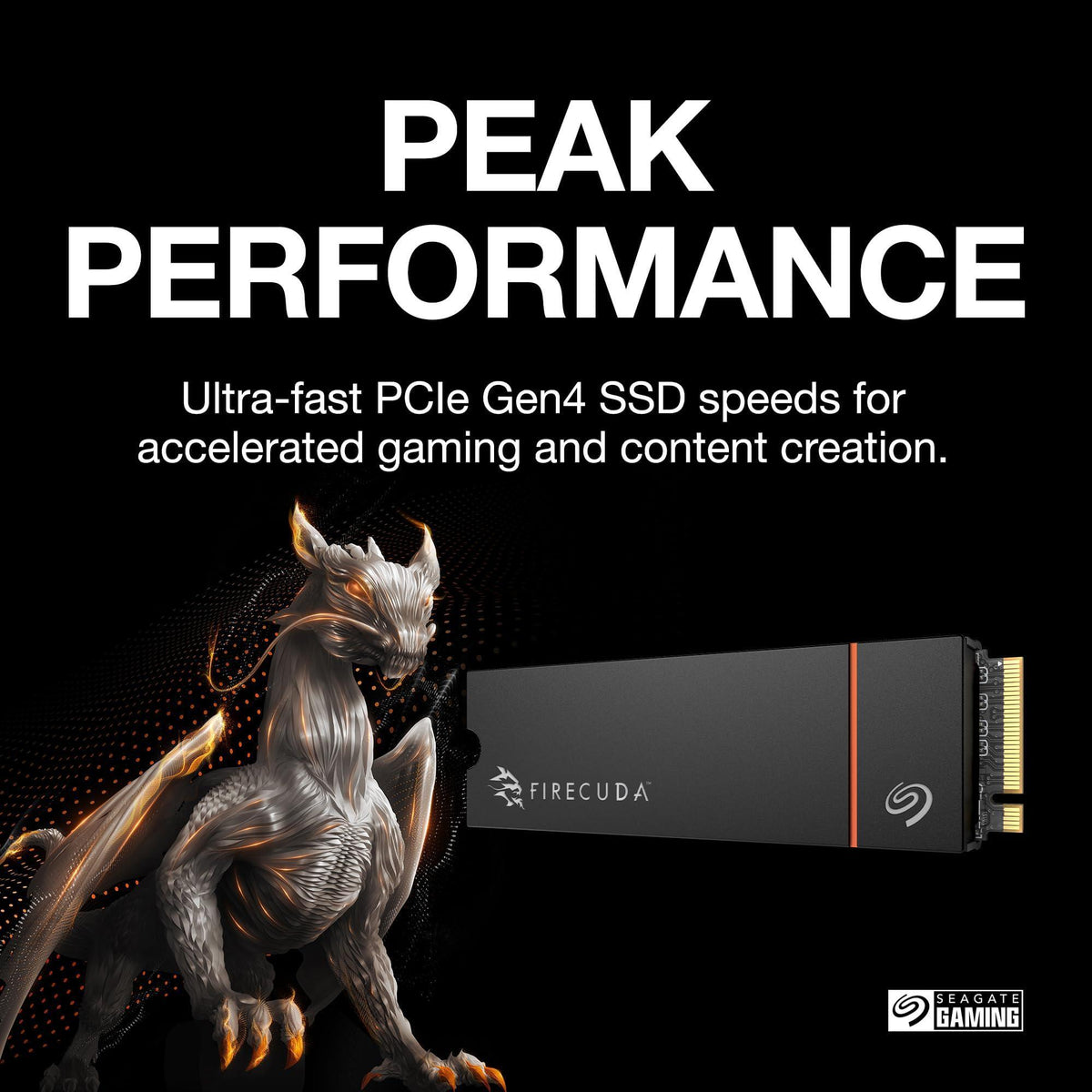 Seagate FireCuda 530R NVMe SSD 1TB, voor PS5/PC, Heatsink, Refresh, M.2 PCIe Gen4 ×4 NVMe 1.4, 7.300 MB/s, 3D-TLC-NAND, 640TBW, Data Rescue Service (ZP1000GM3A073)