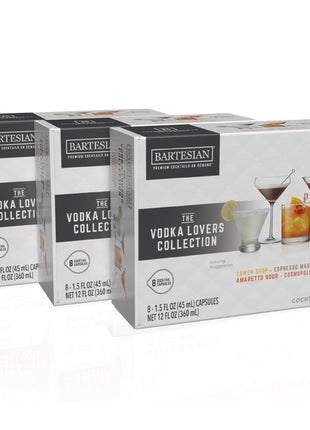 Bartesian 24-Pack Vodka Lovers Favorites Collection for Cocktail Machine  - Home Bar Mixology Cocktails Mix Pod Capsule Set To Use With the Bartesian Cocktail Drink Maker Machine