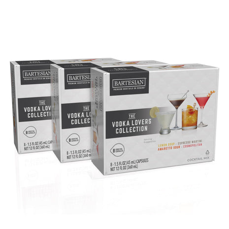 Bartesian 24-Pack Vodka Lovers Favorites Collection for Cocktail Machine  - Home Bar Mixology Cocktails Mix Pod Capsule Set To Use With the Bartesian Cocktail Drink Maker Machine