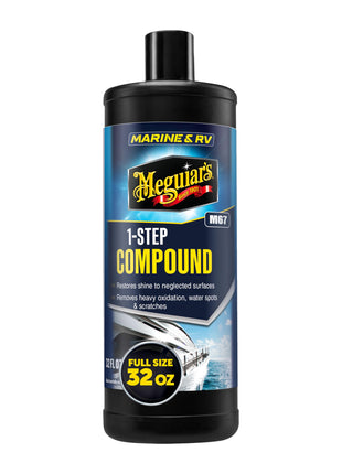 Meguiar's Marine/RV One Step Compound, M6732, Removes Oxidation, Stains, Scratches, and Water Spots, Restores Color and Shine to Fiberglass Gel Coat Finishes, Christmas Gift Ideas for Car Dads, 32 Oz