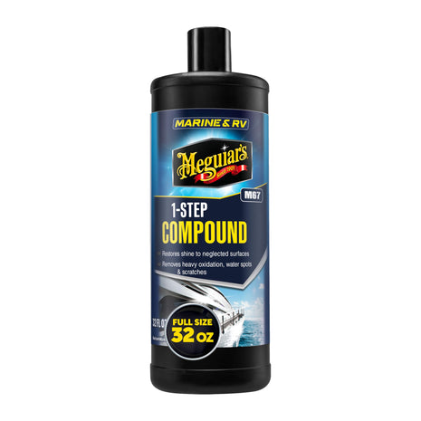 Meguiar's Marine/RV One Step Compound, M6732, Removes Oxidation, Stains, Scratches, and Water Spots, Restores Color and Shine to Fiberglass Gel Coat Finishes, Christmas Gift Ideas for Car Dads, 32 Oz