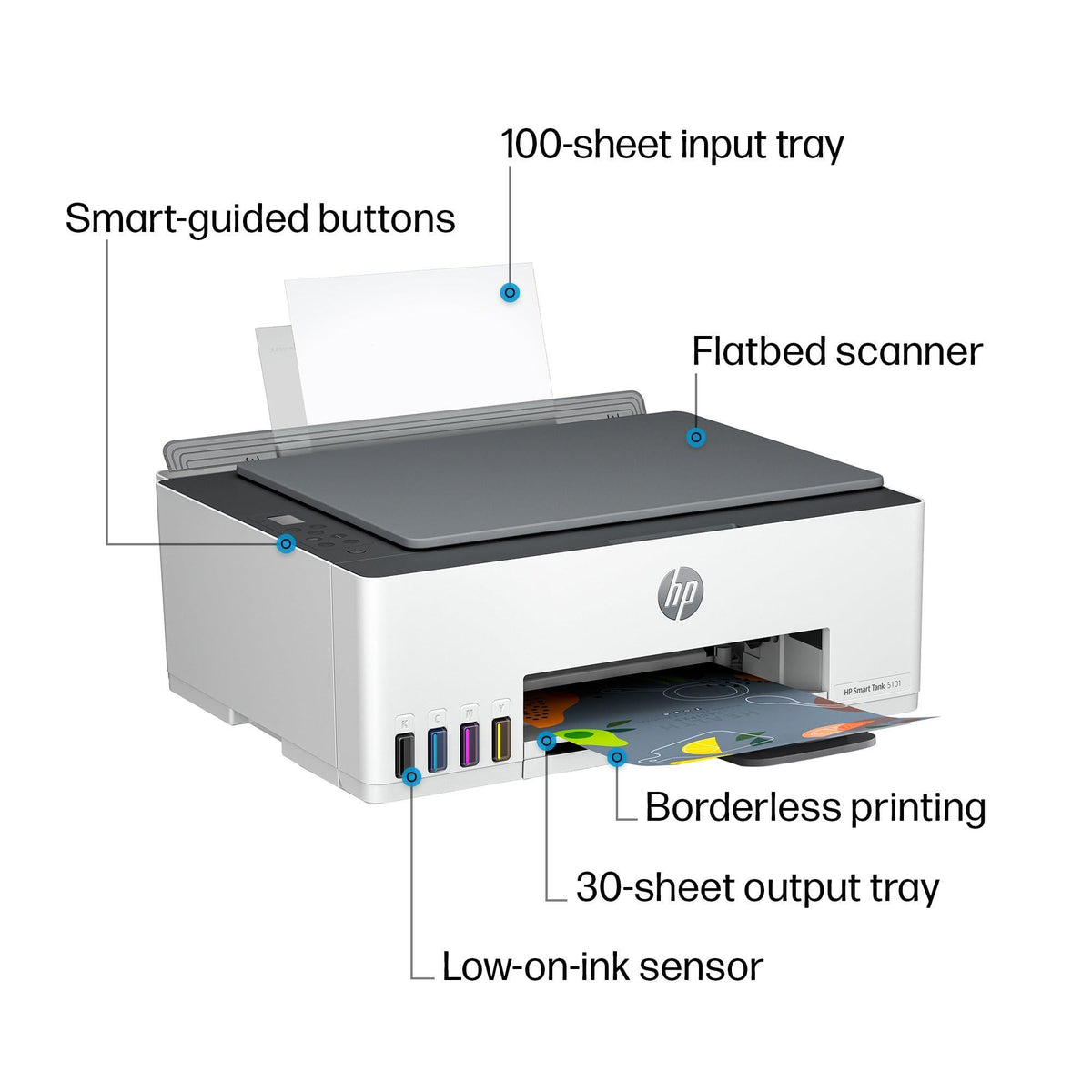 HP Smart Tank 5101 Wireless All-in-One Ink Tank Printer with up to 2 years of ink included (1F3Y0A)