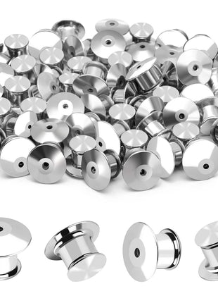 40PCS Locking Pin Back Locking Pin Keeper Clasp, Metal Pin Backing for Brooch Enamel Lapel Pin Lock