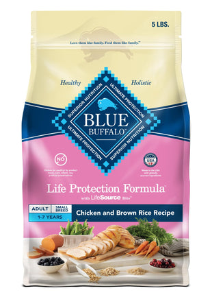 Blue Buffalo Life Protection Formula Natural Adult Small Breed Dry Dog Food, Chicken and Brown Rice 5-lb Trial Size Bag
