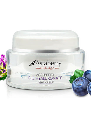 Astaberry Indulge Acai Berry Bio Hyaluronate Night Creme For Face | Bakuchiol & Ginseng Extract | reduces fine lines & wrinkles | Suitable for all skin types 50g