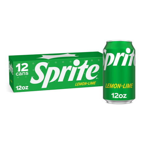 Sprite Lemon-Lime Caffeine-Free Soda Soft Drink Cans, 12 fl oz, 12 Pack | Fridge pack, naturally flavored soft drink, carbonated