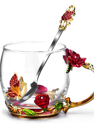 Gifts for Mom Women Stocking Stuffers for Women Christmas Glass Coffee Enamels Mug Valentines Gifts for Her Girlfriend Wife Best Birthday Valentine's Mothers Day from Daughter Son Tea Cup