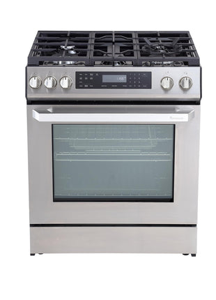 Rangaire RRG303GS 30" Glass Touch Gas Range Oven - Stainless Steel, Sealed Burners, True Convection, Self Cleaning, Easy Reach Racks