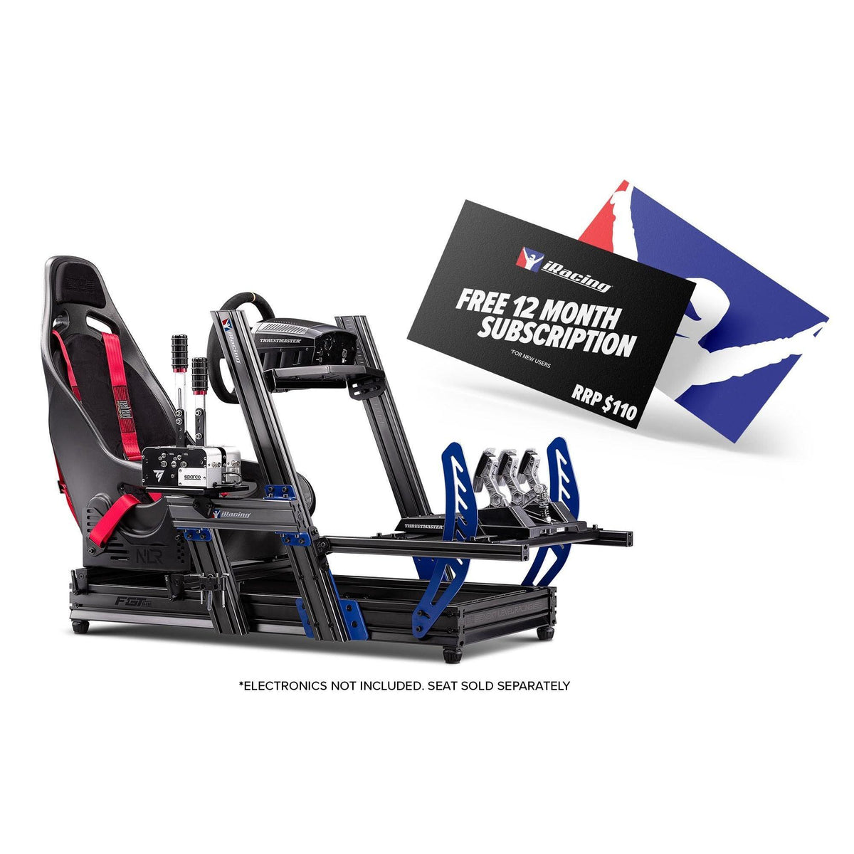 Next Level Racing F-GT Elite Formula and GT Aluminum Profile Simulator Cockpit iRacing Edition (NLR-E012) - PC