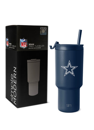 Simple Modern Officially Licensed NFL 30oz Tumbler with Flip Lid and Straws | Football Insulated Stainless Steel Cup | Gifts for Men Women | Trek Collection