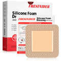 FRESINIDER Silicone Foam Dressing with Adhesive Border – Wound Dressing Bandage – Silicone Foam Pad – Pack of 10 – 4 x 4 Inches Large Waterproof Bandages – Self Adhesive Wound Care and Dressings